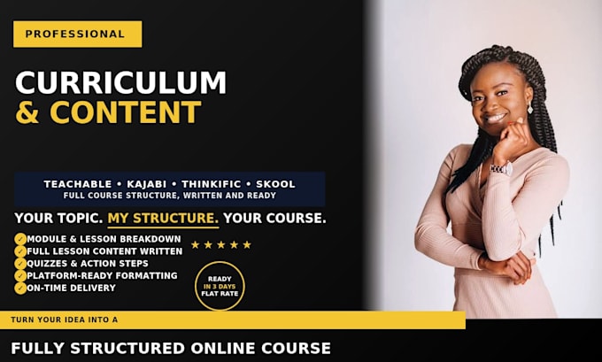 design course curriculum and write full course content