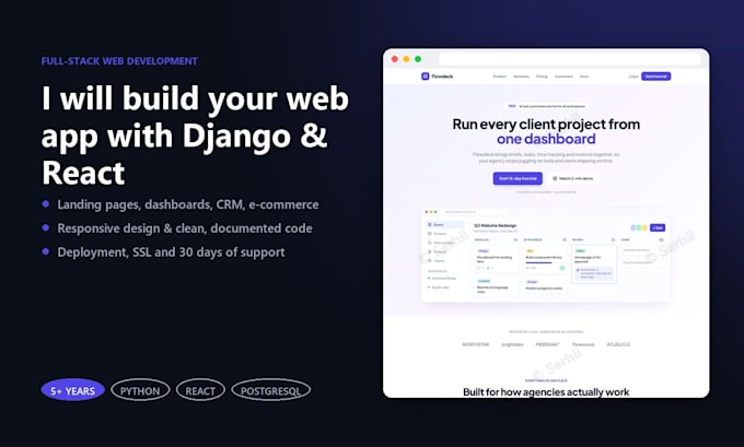 build a web application with python django, fastapi and react