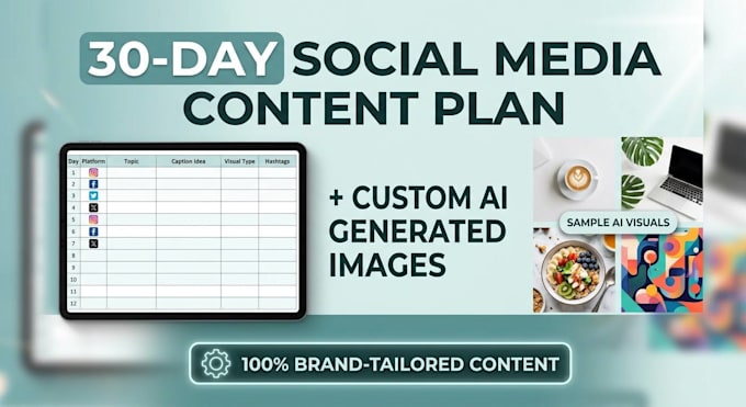 30 day social media content plan with ai images
