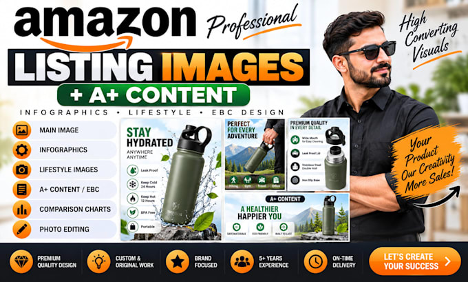 design amazon listing images and a plus content