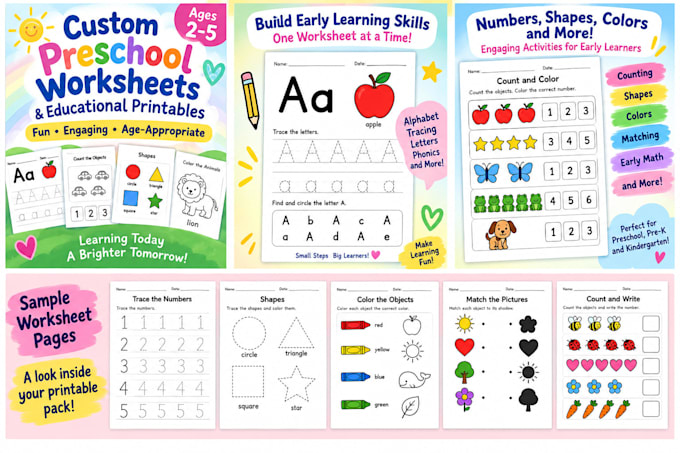create custom preschool worksheets and educational printables