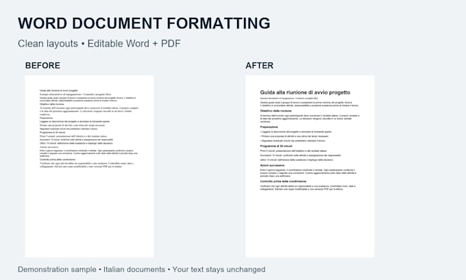format your word document with a clean layout and PDF copy