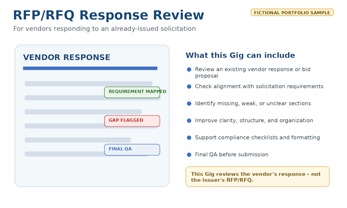 review and strengthen your rfp rfq response or bid proposal