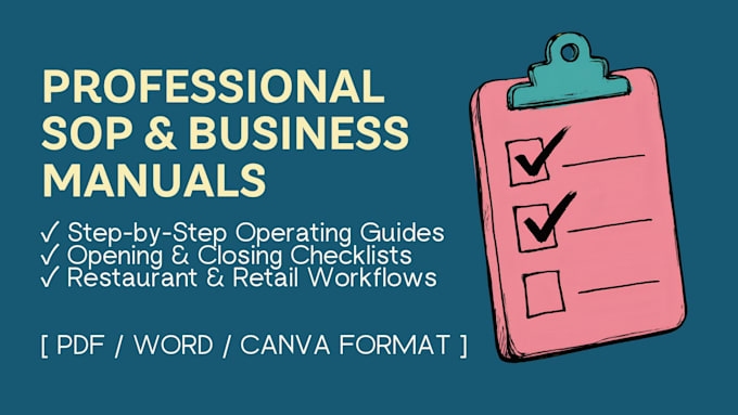 write sops and business operational manuals