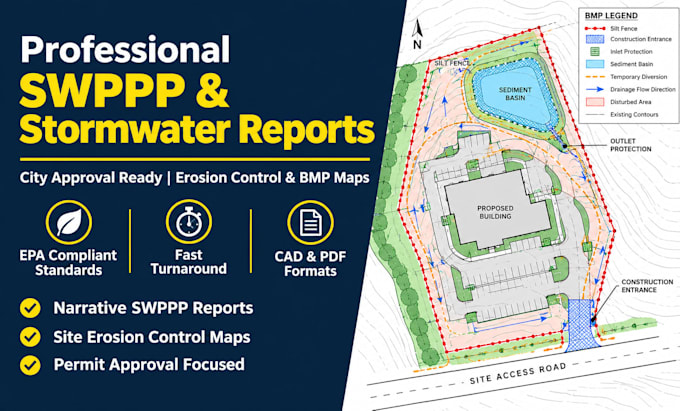 design professional swppp plan erosion control and stormwater report