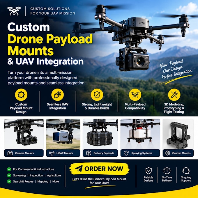 design custom drone payload mounts and uav integration