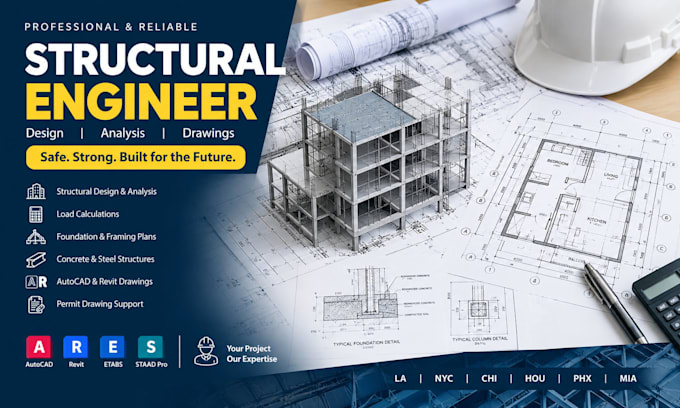 be your structural engineer for structural design, analysis and drawings