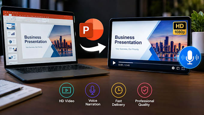convert your powerpoint into HD video with voice narration
