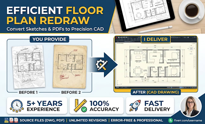 redraw floor plan and architectural drawing in autocad