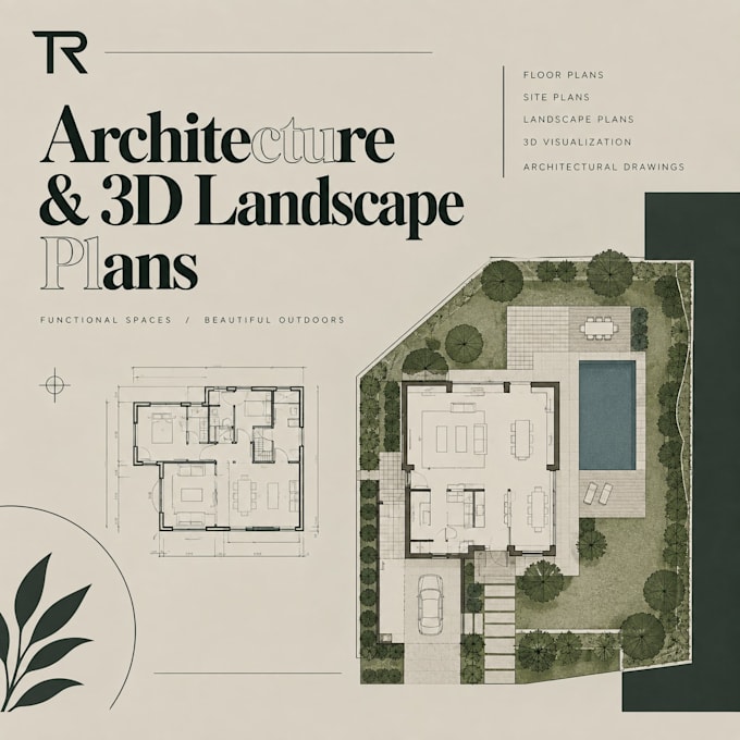 create 2d landscape plans, site plans, architectural sketches and garden layouts