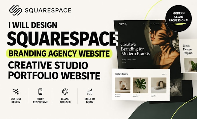 design squarespace branding agency website creative studio portfolio website