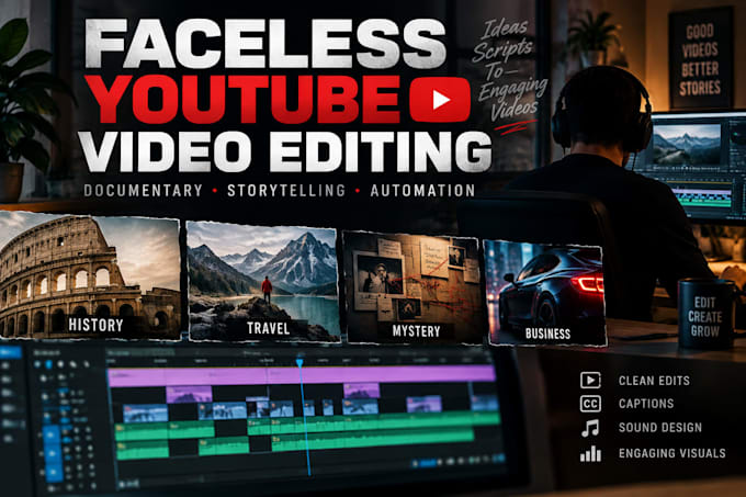 do faceless youtube videos for engaging content, edit faceless documentary