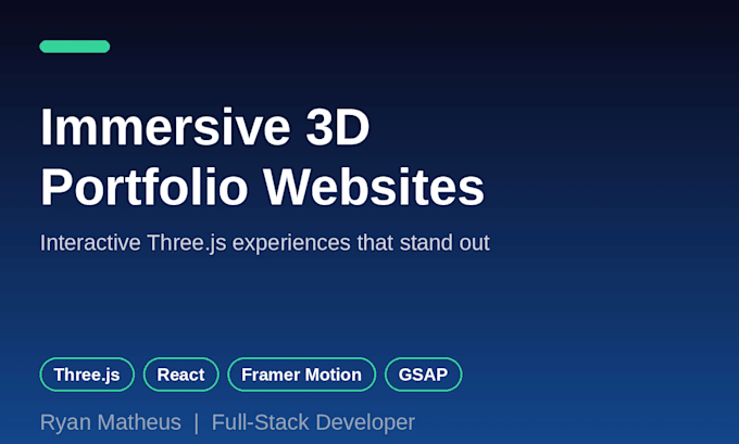 build an immersive 3d portfolio website with threejs