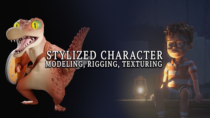 create stylized 3d characters, rigged, and textured