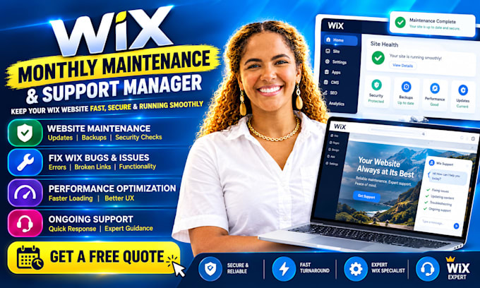 be your monthly wix maintenance and support manager, fix wix bugs, wix expert