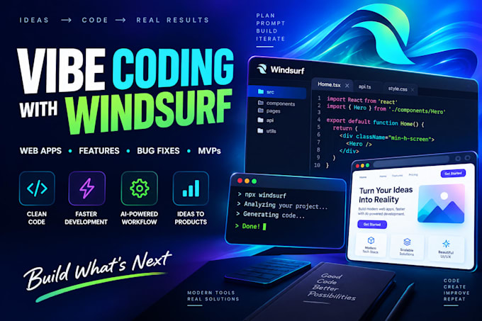 vibe code your web app or project using windsurf ai
