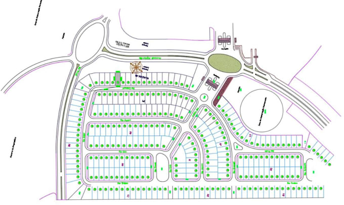draft precise land development layout, property plot map, master plan in autocad