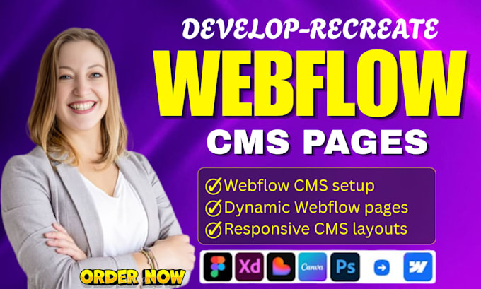 create or fix webflow cms website, dynamic website, webflow cms development