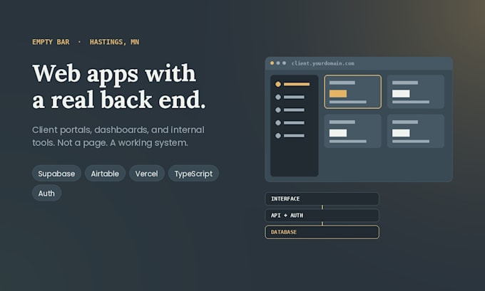 build a custom web app or client portal with a real database