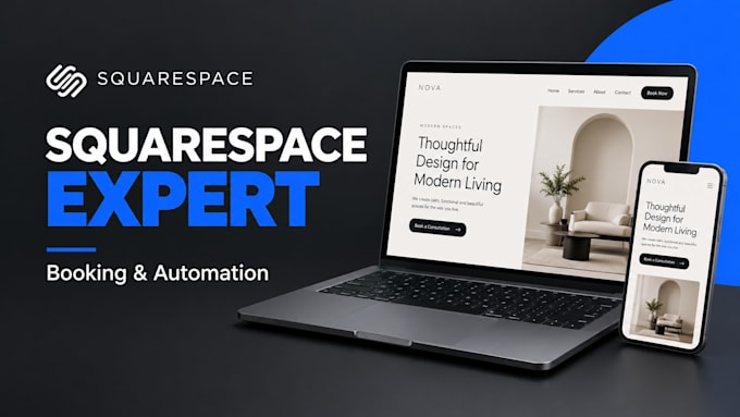 develop, design and build squarespace store squarespace booking website expert