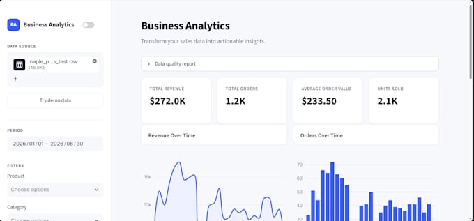 build a professional python data analytics dashboard