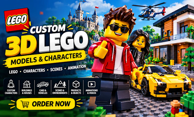 create custom 3d lego models, lego characters and animations
