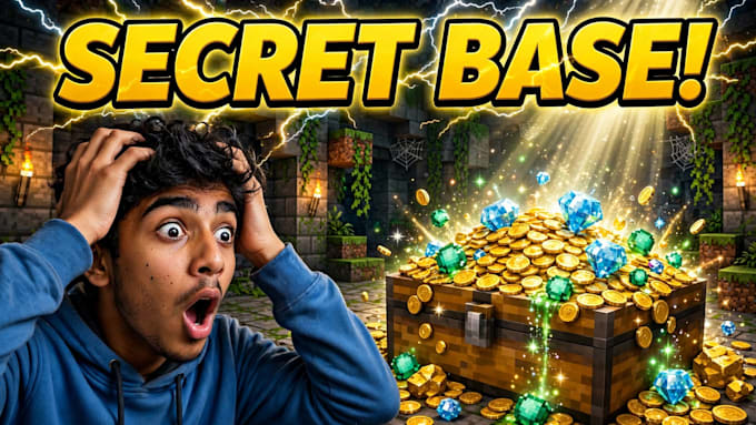 design viral minecraft thumbnail with facecam reaction