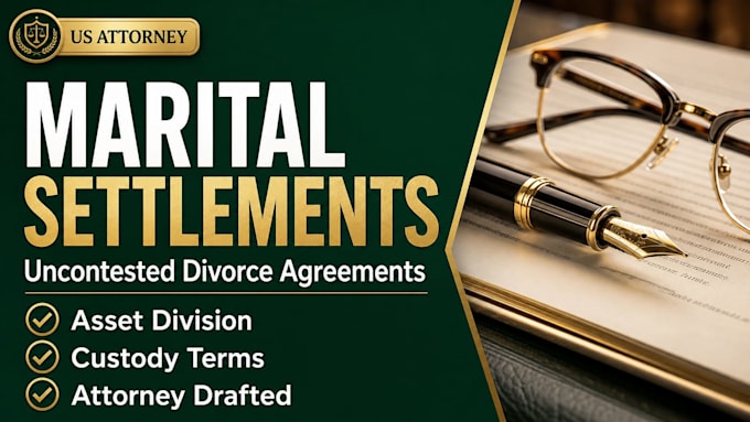draft your US marital settlement or separation agreement