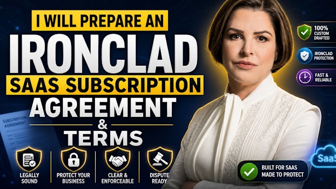 prepare an ironclad saas subscription agreement and terms