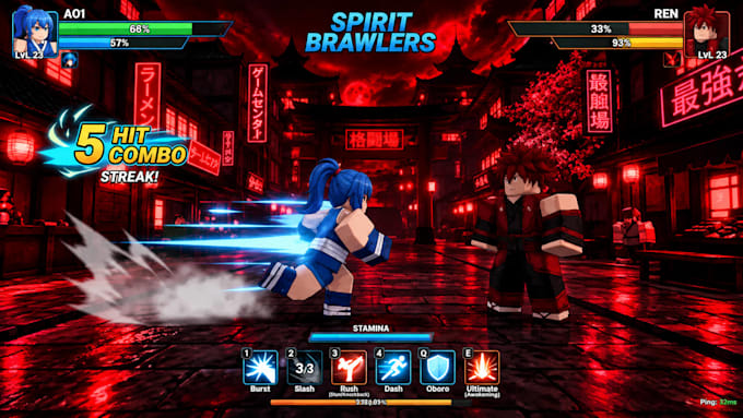 develop roblox anime fighting game combat system melee skill scripter roblox vfx