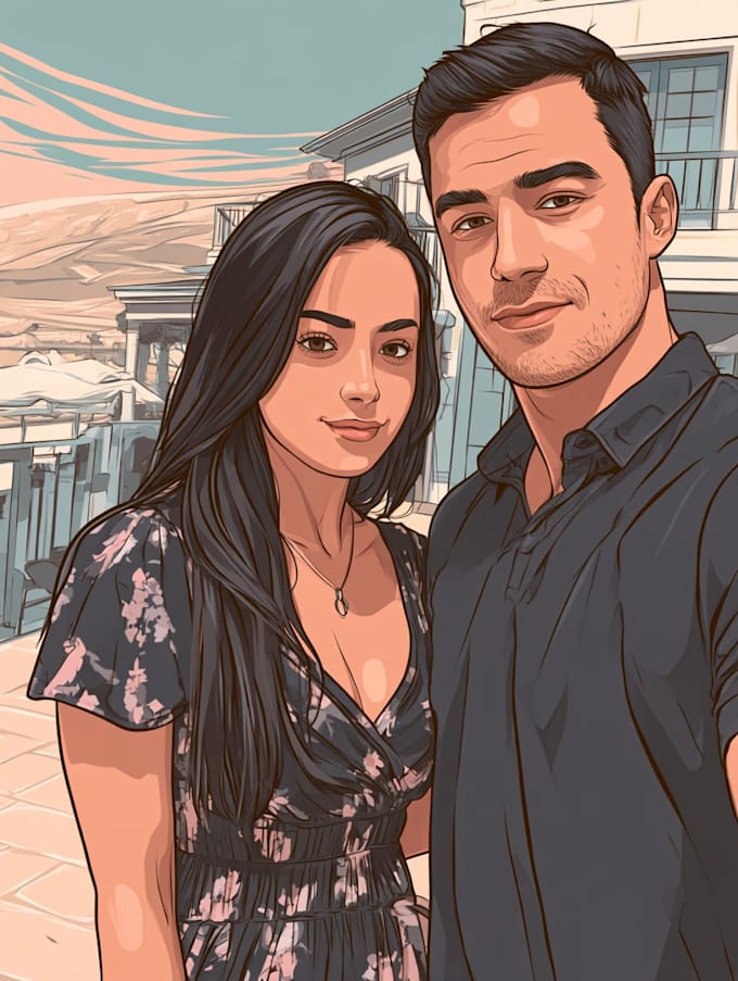 paint custom couple portrait