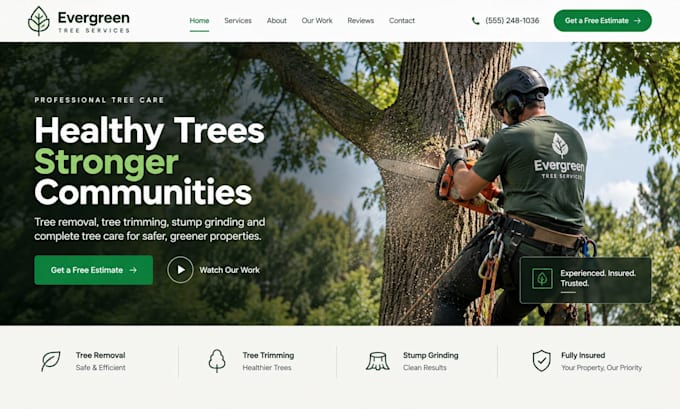build squarespace arborist website tree service site tree removal trimm website