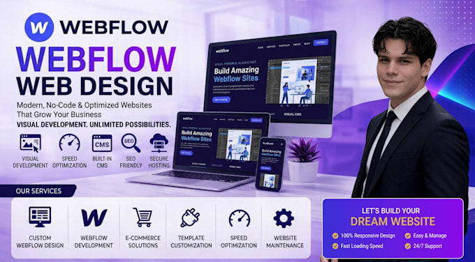 design and develop modern webflow website or convert figma to webflow