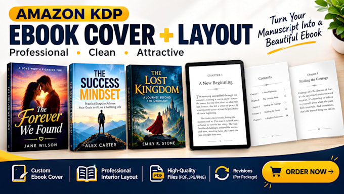 design an attractive amazon KDP ebook cover interior layout