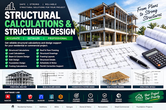 provide structural calculations, analysis and structural design