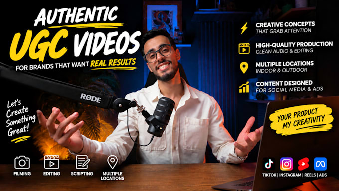 create authentic ugc videos for tiktok, instagram and paid ads