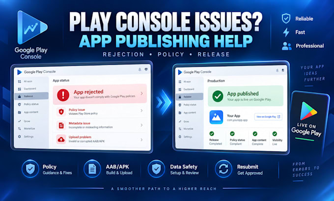 fix google play console rejection policy violations publishing issues