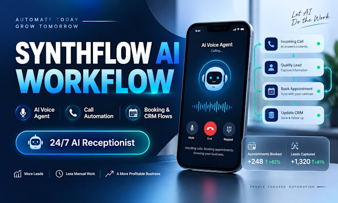 build synthflow ai voice agent, ai receptionist and appointment booking