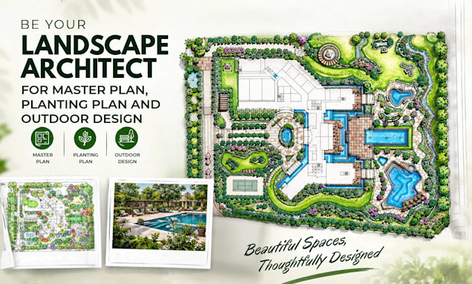 be your landscape architect for master plan, planting plan and outdoor design