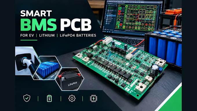 design smart bms pcb for ev, lithium and lifepo4 batteries