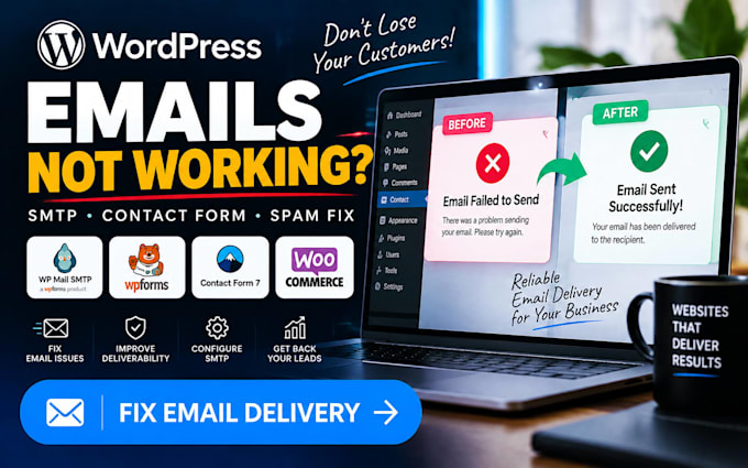 fix wordpress email issues contact form errors and spam problems
