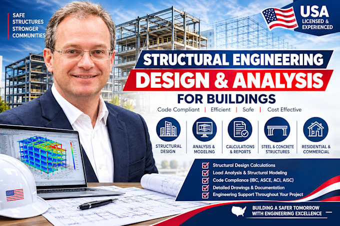 perform structural engineering design and analysis for buildings