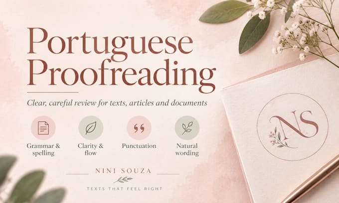 proofread and improve your text in portuguese