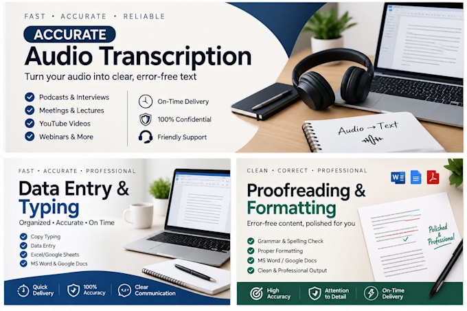do accurate audio transcription and data entry