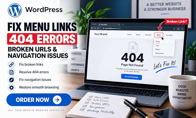 fix wordpress menu links 404 errors broken urls and navigation issues