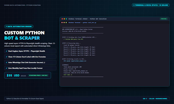 build custom python web scraper and lead generation workflow