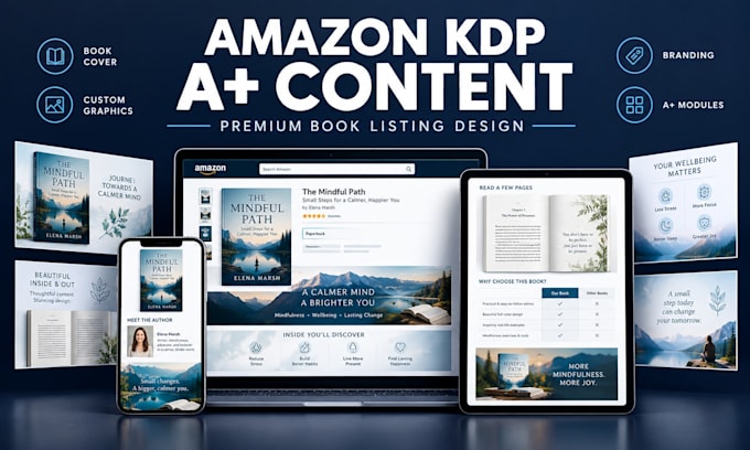design high converting amazon KDP a plus content for your book to get sales