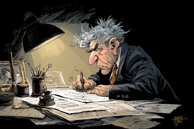 draw bold political satire illustrations