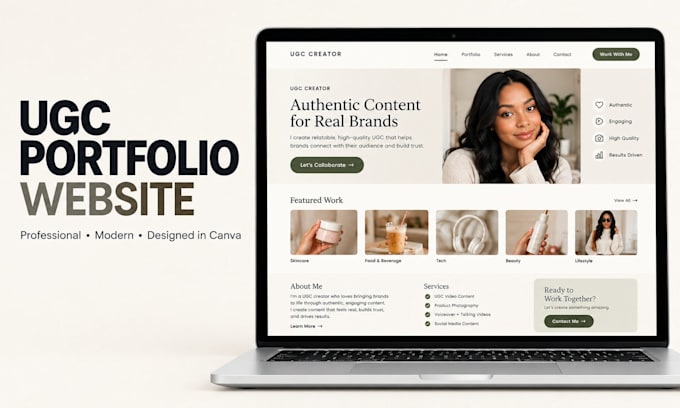 design a professional ugc portfolio website in canva