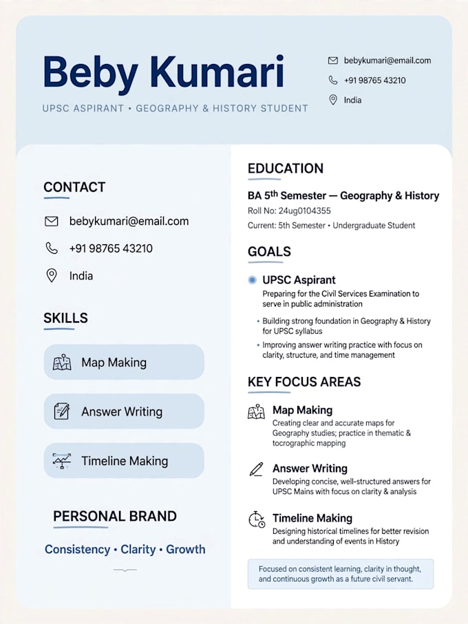 design a professional modern resume and CV